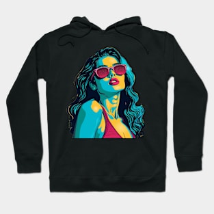 Comic Pop Art Girl with Shades Hoodie